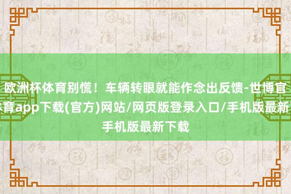 欧洲杯体育别慌！车辆转眼就能作念出反馈-世博官方体育app下载(官方)网站/网页版登录入口/手机版最新下载