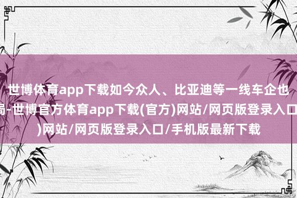 世博体育app下载如今众人、比亚迪等一线车企也纷纷在该限制布局-世博官方体育app下载(官方)网站/网页版登录入口/手机版最新下载