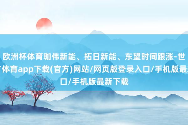 欧洲杯体育珈伟新能、拓日新能、东望时间跟涨-世博官方体育app下载(官方)网站/网页版登录入口/手机版最新下载