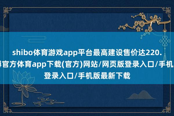 shibo体育游戏app平台最高建设售价达220.2万元-世博官方体育app下载(官方)网站/网页版登录入口/手机版最新下载