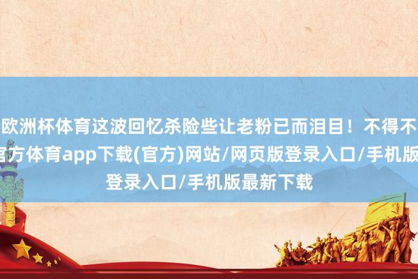 欧洲杯体育这波回忆杀险些让老粉已而泪目！不得不提-世博官方体育app下载(官方)网站/网页版登录入口/手机版最新下载