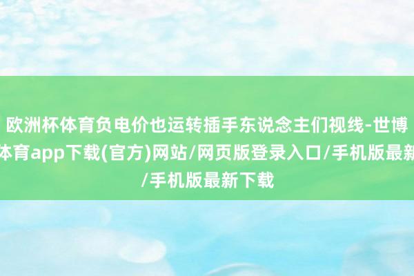 欧洲杯体育负电价也运转插手东说念主们视线-世博官方体育app下载(官方)网站/网页版登录入口/手机版最新下载