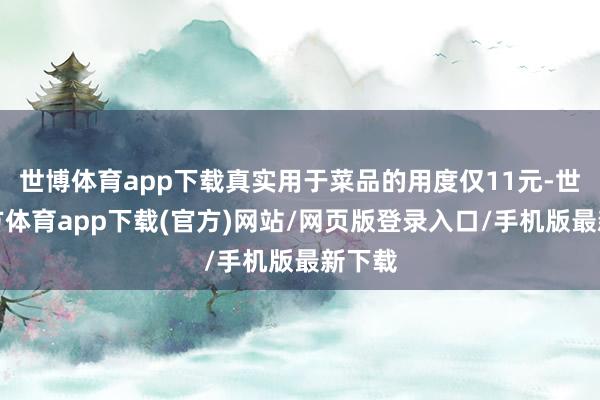 世博体育app下载真实用于菜品的用度仅11元-世博官方体育app下载(官方)网站/网页版登录入口/手机版最新下载