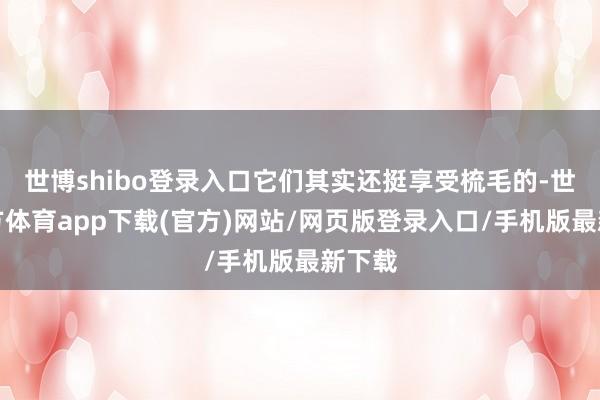 世博shibo登录入口它们其实还挺享受梳毛的-世博官方体育app下载(官方)网站/网页版登录入口/手机版最新下载