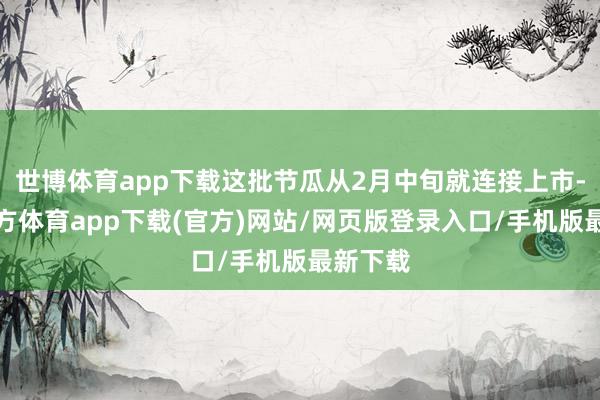 世博体育app下载这批节瓜从2月中旬就连接上市-世博官方体育app下载(官方)网站/网页版登录入口/手机版最新下载