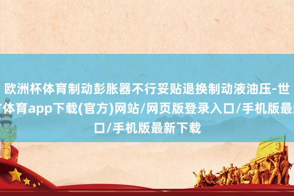 欧洲杯体育制动彭胀器不行妥贴退换制动液油压-世博官方体育app下载(官方)网站/网页版登录入口/手机版最新下载