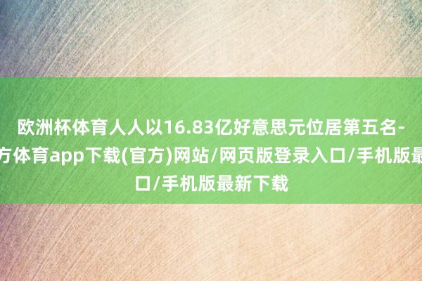 欧洲杯体育人人以16.83亿好意思元位居第五名-世博官方体育app下载(官方)网站/网页版登录入口/手机版最新下载