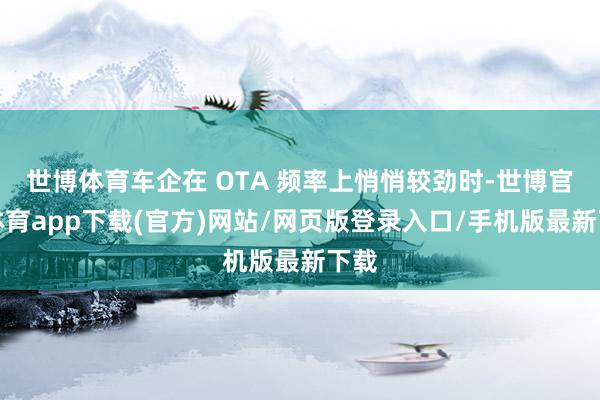 世博体育车企在 OTA 频率上悄悄较劲时-世博官方体育app下载(官方)网站/网页版登录入口/手机版最新下载