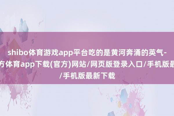 shibo体育游戏app平台吃的是黄河奔涌的英气-世博官方体育app下载(官方)网站/网页版登录入口/手机版最新下载