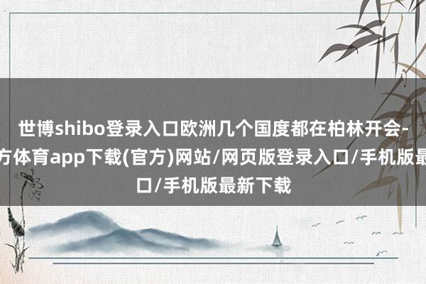 世博shibo登录入口欧洲几个国度都在柏林开会-世博官方体育app下载(官方)网站/网页版登录入口/手机版最新下载