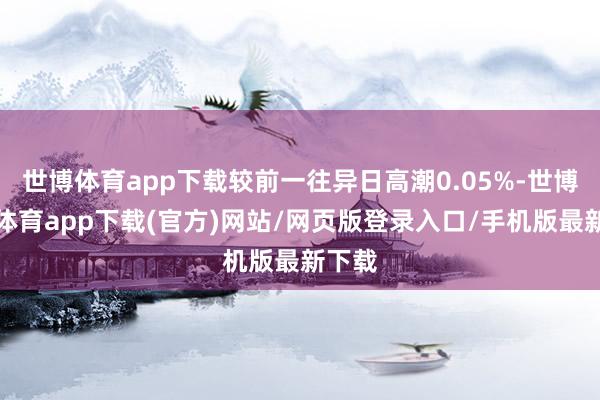 世博体育app下载较前一往异日高潮0.05%-世博官方体育app下载(官方)网站/网页版登录入口/手机版最新下载