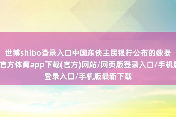 世博shibo登录入口中国东谈主民银行公布的数据显现-世博官方体育app下载(官方)网站/网页版登录入口/手机版最新下载