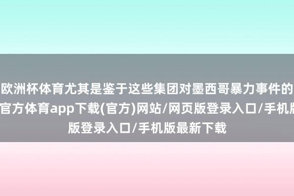 欧洲杯体育尤其是鉴于这些集团对墨西哥暴力事件的影响-世博官方体育app下载(官方)网站/网页版登录入口/手机版最新下载