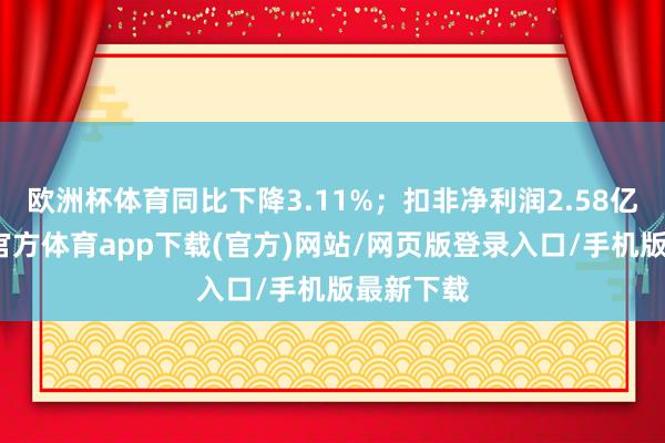 欧洲杯体育同比下降3.11%；扣非净利润2.58亿元-世博官方体育app下载(官方)网站/网页版登录入口/手机版最新下载